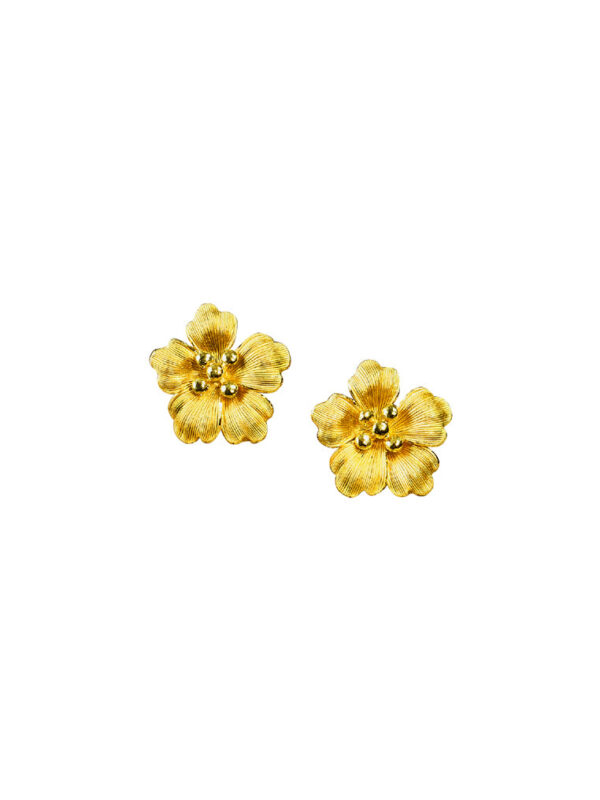 TOMEI X Prima Gold Flower Set Earrings, Yellow Gold 999