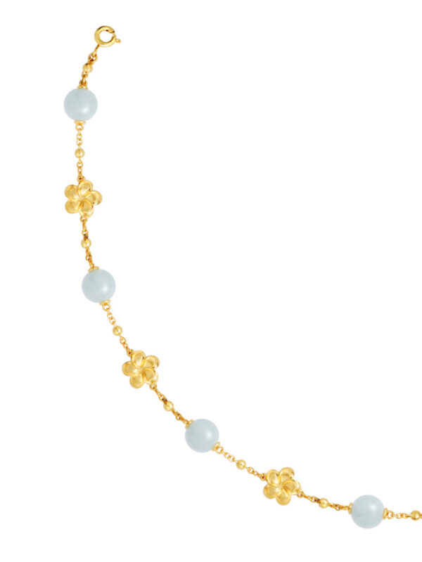 TOMEI The Flower Jade Bracelet, Yellow Gold 916