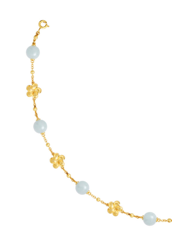 TOMEI The Flower Jade Bracelet, Yellow Gold 916