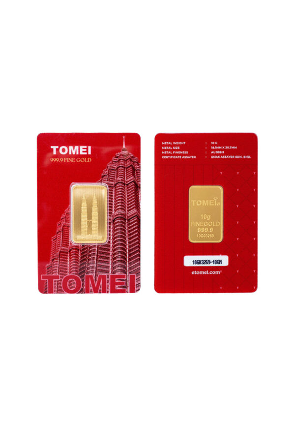 [Tomei Exclusive] KLCC Twin Towers Gold Bar | 10 Grams | 20 Grams | 50 Grams | 100 Grams |  Fine Gold 9999