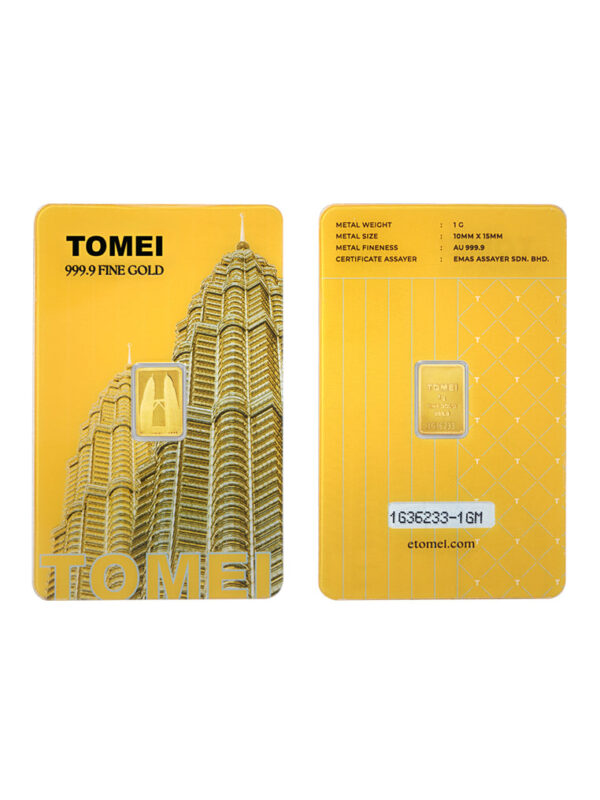 [Tomei Exclusive] KLCC Twin Towers Gold Bar | 1 Gram | Fine Gold 9999
