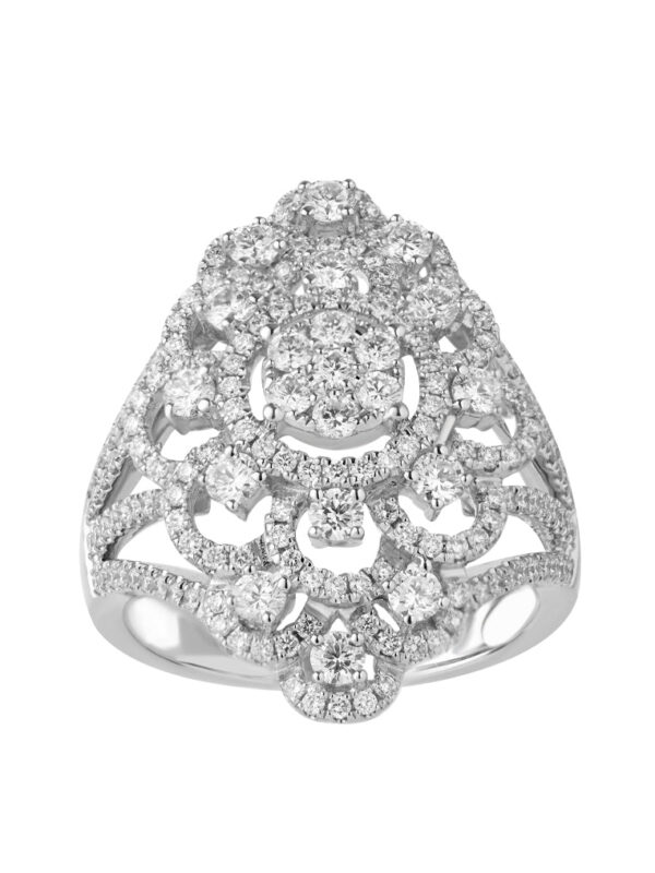 TOMEI Ring, Diamond White Gold 750 (R4707)