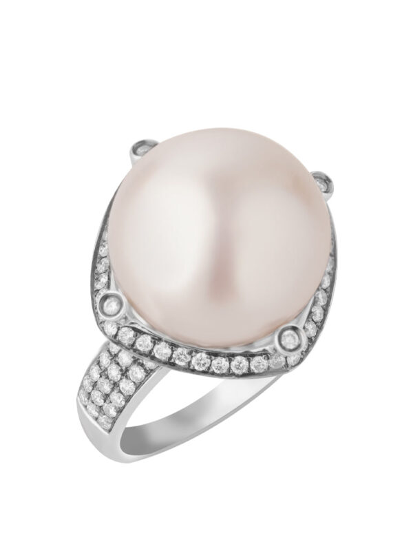 TOMEI Ring, Diamond Pearl White Gold 750 (R1354)