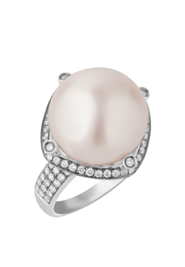 TOMEI Ring, Diamond Pearl White Gold 750 (R1354)