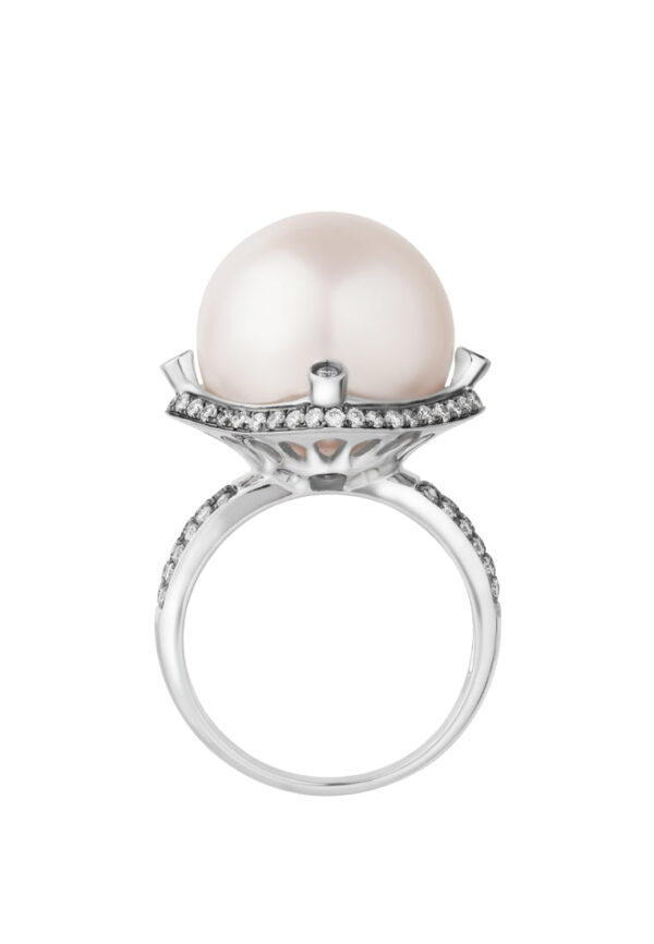 TOMEI Ring, Diamond Pearl White Gold 750 (R1354)