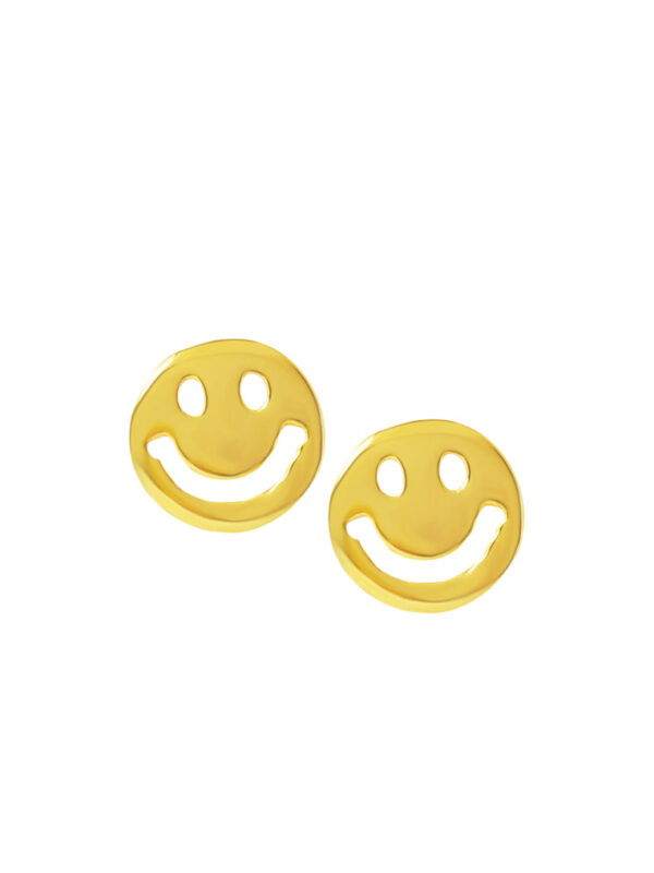 TOMEI Smiley Face Earrings, Yellow Gold 916