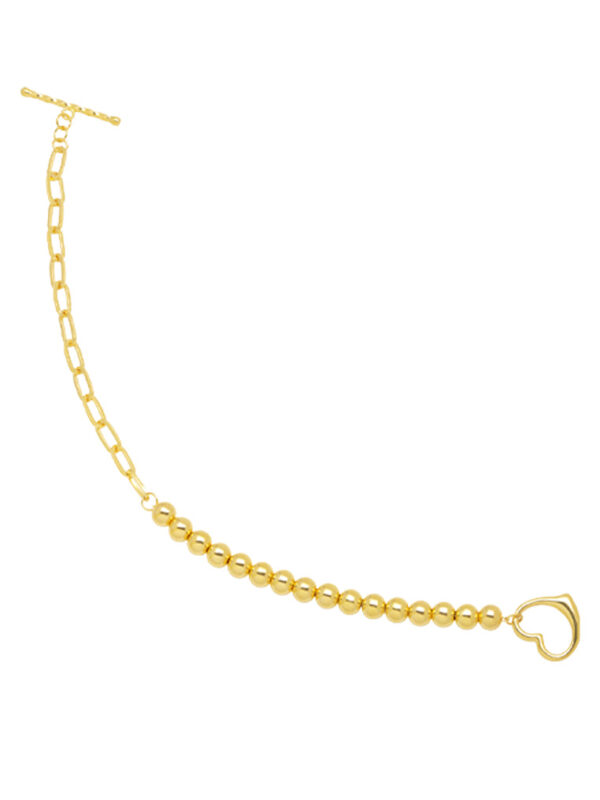 TOMEI Two-Ways Linked Heart Bracelet, Yellow Gold 916