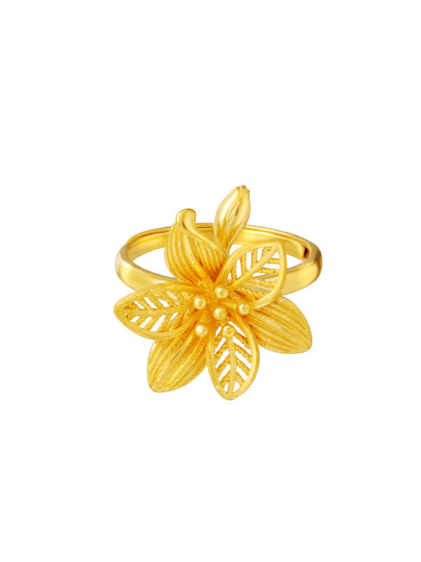 TOMEI x Xifu Flower Ring, Yellow Gold 999