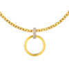 TOMEI Zirconia Circular Pendant, Yellow Gold 916
