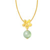 TOMEI The Flower Jade Pendant, Yellow Gold 916