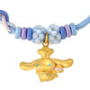 TOMEI X Sanrio Cinnamoroll 5D Charm with Blue Rope Bracelet, Yellow Gold 999