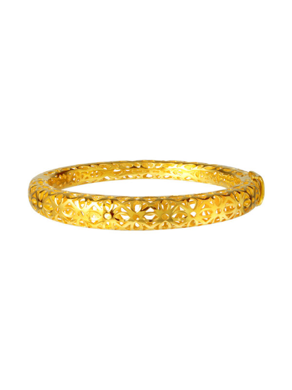 TOMEI Sri Puteri Collection Flower Bangle, Yellow Gold 916