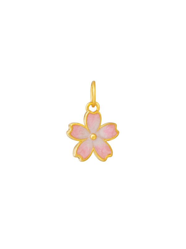 TOMEI Sakura Pendant, Yellow Gold 999