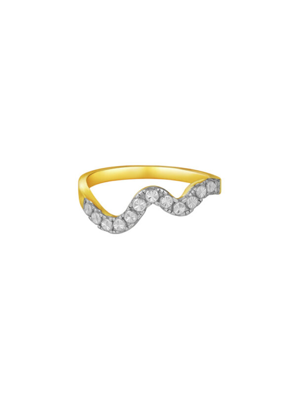 TOMEI Diamond Cut Collection Wavy Ring, Yellow Gold 916