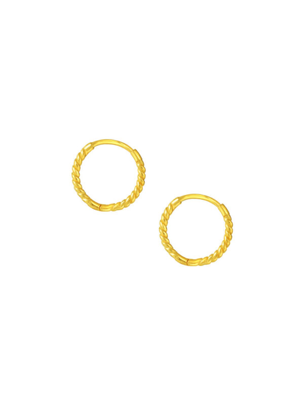 TOMEI Twisted Loop Earrings, Yellow Gold 916