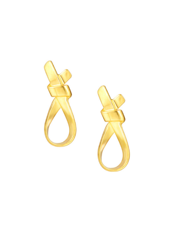 TOMEI Simply Knot Earrings, Yellow Gold 916