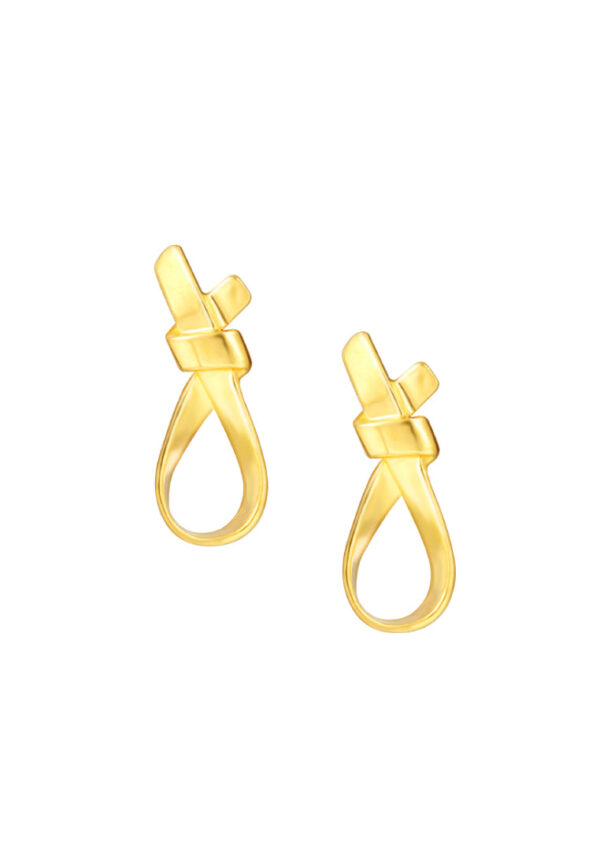 TOMEI Simply Knot Earrings, Yellow Gold 916