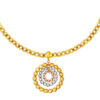 TOMEI Trio-Circle Of Bead Pendant, Yellow Gold 916