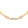 TOMEI Tri Tone Interwoven Beaded Necklace, Yellow Gold 916