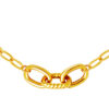TOMEI Sculpted Trio Link Necklace, Yellow Gold 916