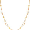 TOMEI Tri Tone Interwoven Beaded Necklace, Yellow Gold 916