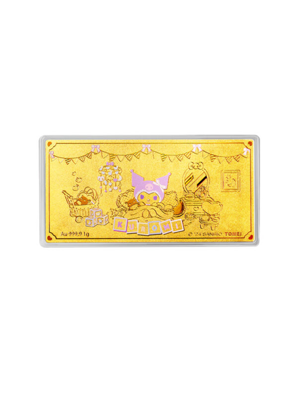 TOMEI X Sanrio Kuromi Kid Room Gold Wafer 1G, Yellow Gold 9999