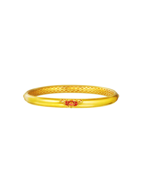 TOMEI x Xifu [国色芳华] Peony Collection, Bangle Yellow Gold 999