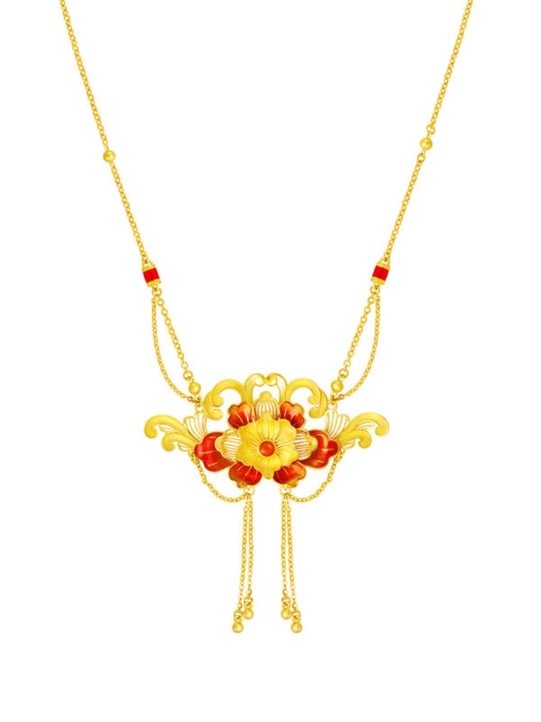 TOMEI x Xifu [国色芳华] Peony Collection, Necklace Yellow Gold 999