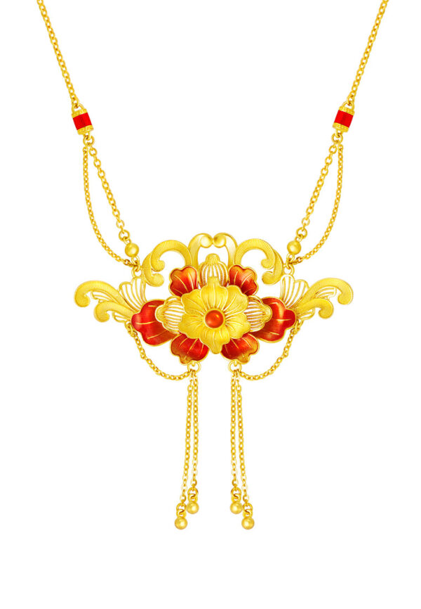 TOMEI x Xifu [国色芳华] Peony Collection, Necklace Yellow Gold 999