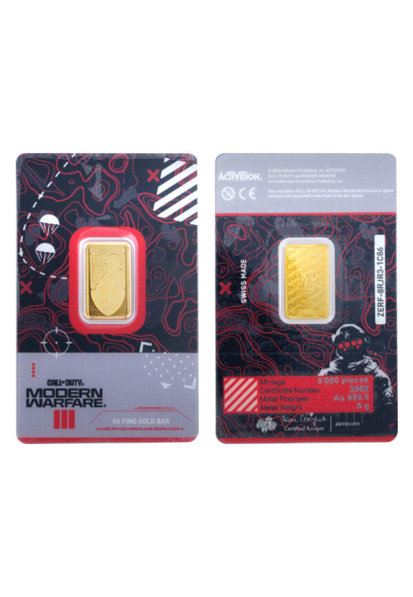 TOMEI [Limited Edition] Modern Warfare Gold Bar 5GM, Yellow Gold 9999