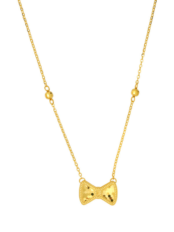 TOMEI Sparkling  Bow Tie Necklace, Yellow Gold 999 (5G)