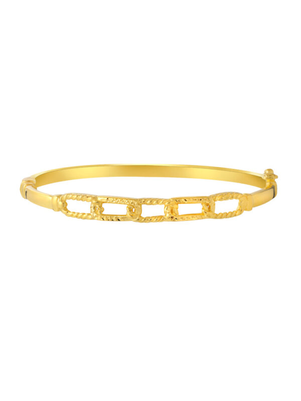 TOMEI Twisted Clip Bangle, Yellow Gold 916