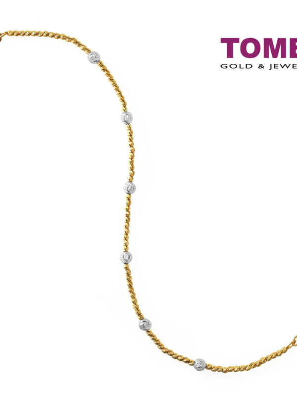 TOMEI [Online Exclusive] Dual-Tone Beads Bracelet Yellow Gold 916