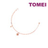 TOMEI Rouge Collection Dangle Heart & Bell Bracelet, Rose Gold 750