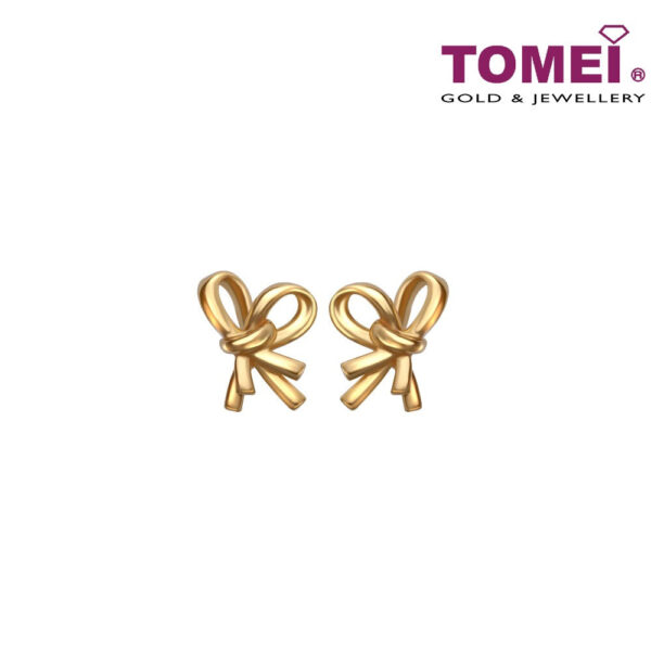 TOMEI Sweet Petite Earrings, Yellow Gold 916 (9Q-YG1194E-1C) (1.94G)