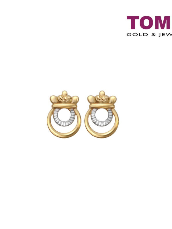 TOMEI Sweet Petite Earrings, Yellow Gold 916 (9Q-YG1185E-2C) (2.47G)