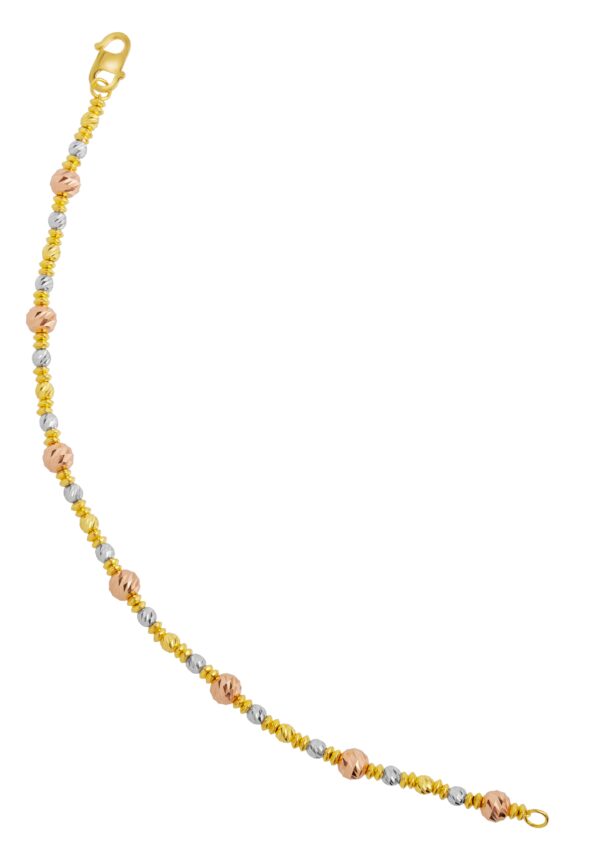 TOMEI Triple Tone Ball Bracelet, Yellow Gold 916