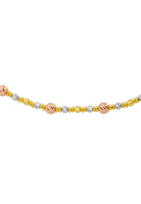 TOMEI Triple Tone Ball Bracelet, Yellow Gold 916