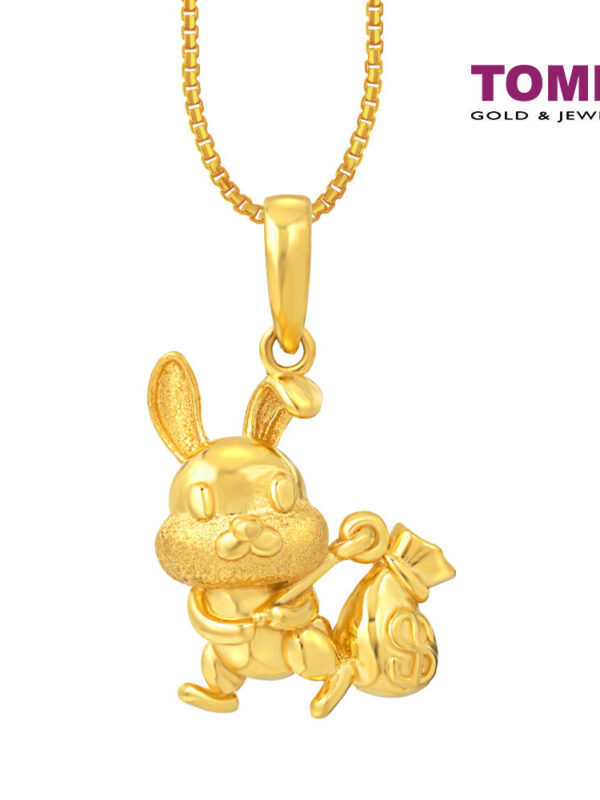 TOMEI Rich Rabbit Pendant, Yellow Gold 916