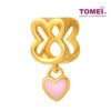 TOMEI Rabbit With Pink Love Charm, Yellow Gold 916