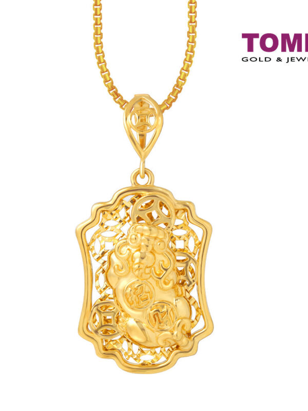 TOMEI Wealthy Pixiu Pendant, Yellow Gold 916