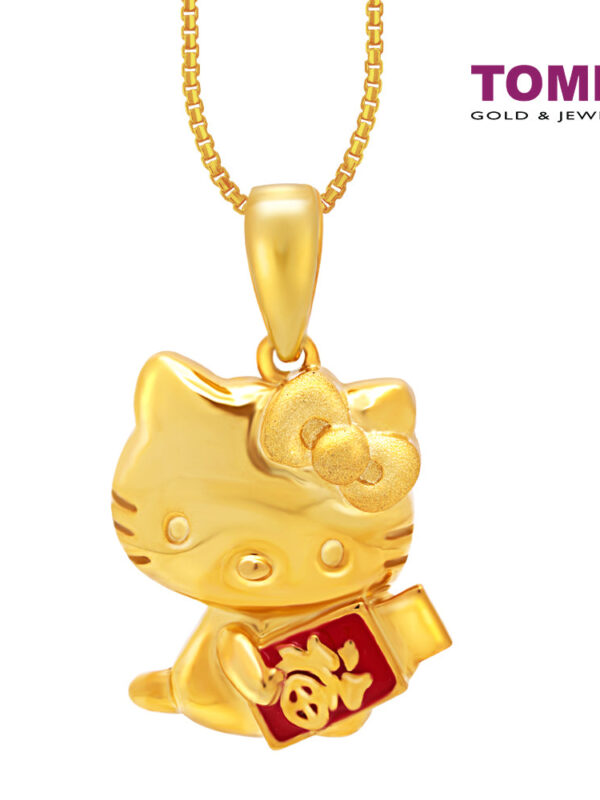 TOMEI X SANRIO Hello Kitty With Red Packet Pendant, Yellow Gold 916