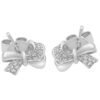 Tomei White Gold 375 (9K) "Too Sweet Ribbon" Diamond Earrings (E1973)