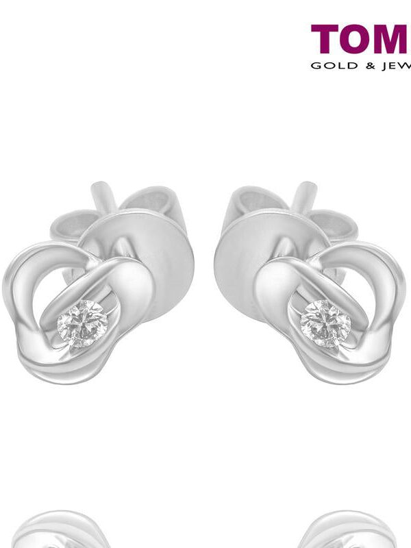Tomei White Gold 585 (14K) Diamond Earrings (E1487)