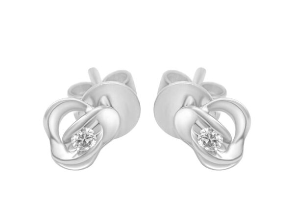 Tomei White Gold 585 (14K) Diamond Earrings (E1487)