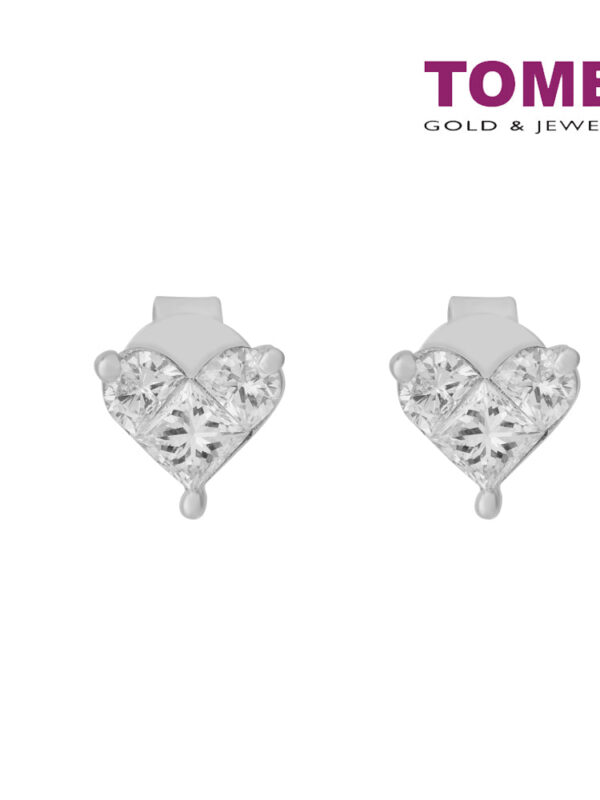 TOMEI Princess Love Diamond Earrings, White Gold 750 (DQ0004025)