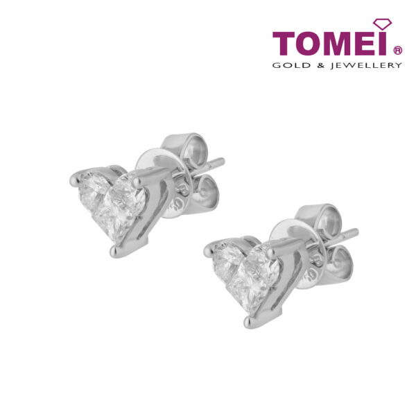 TOMEI Princess Love Diamond Earrings, White Gold 750 (DQ0004025)