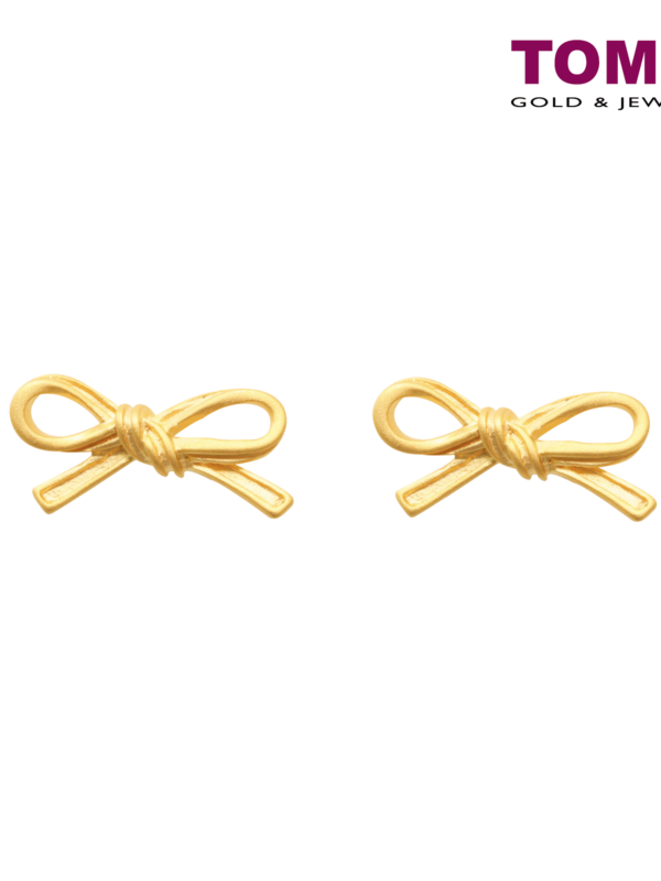 TOMEI Ribbon Bliss Earrings, Yellow Gold 916