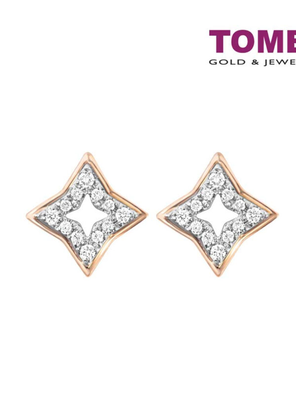 TOMEI Stellar Diamond Earrings I White and Rose Gold 585 (14K) (E2179WR)