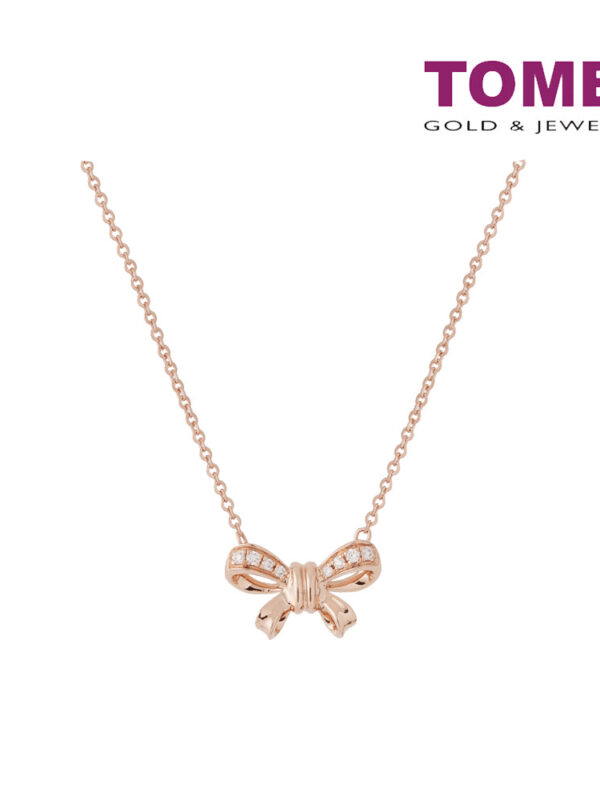 TOMEI Rouge Collection, Ribbon Diamond Necklace, Rose Gold 750
